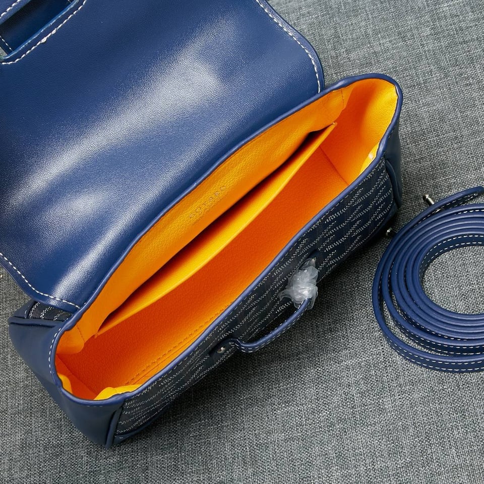 Goyard Saigon Souple Mini Bag Dark Blue Canvas 20cm view 9