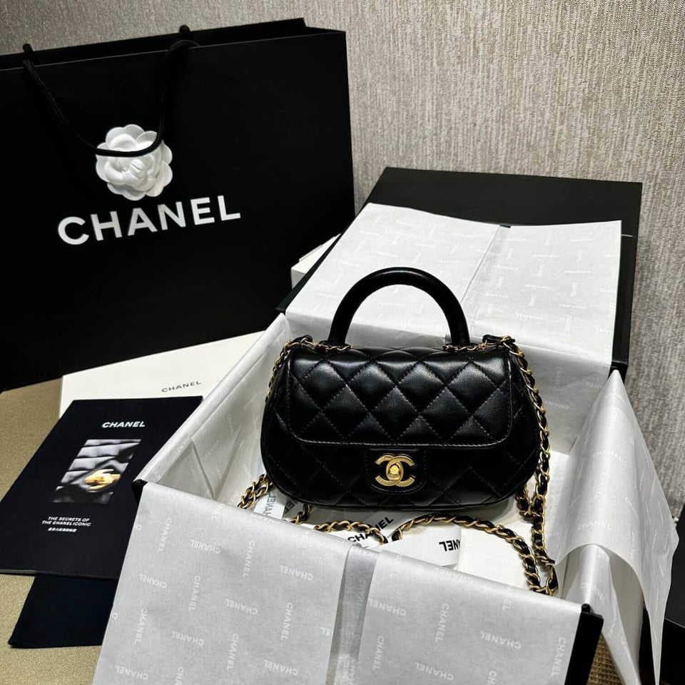 Chanel 24C Quilted Lambskin Small Bag With Top Handle view 3