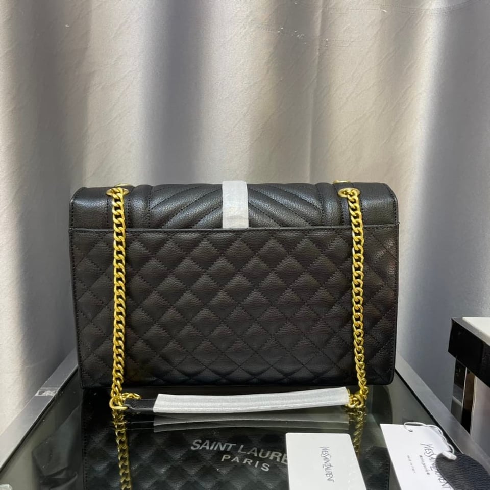 Saint Laurent Envelope Chain Bag In Mix Matelasse Grain De Poudre Embossed Leather 31Cm view 4