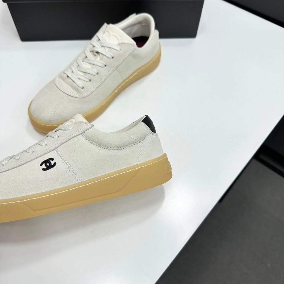 Chanel Sneakers Velvet Effect Leather &amp; Leather Black &amp; White G47271 view 9