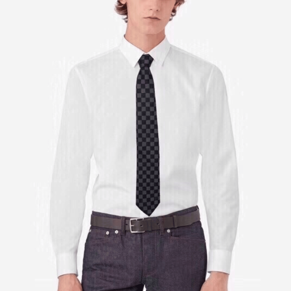 Louis Vuitton Black Damier Canvas Tie For Men view 9