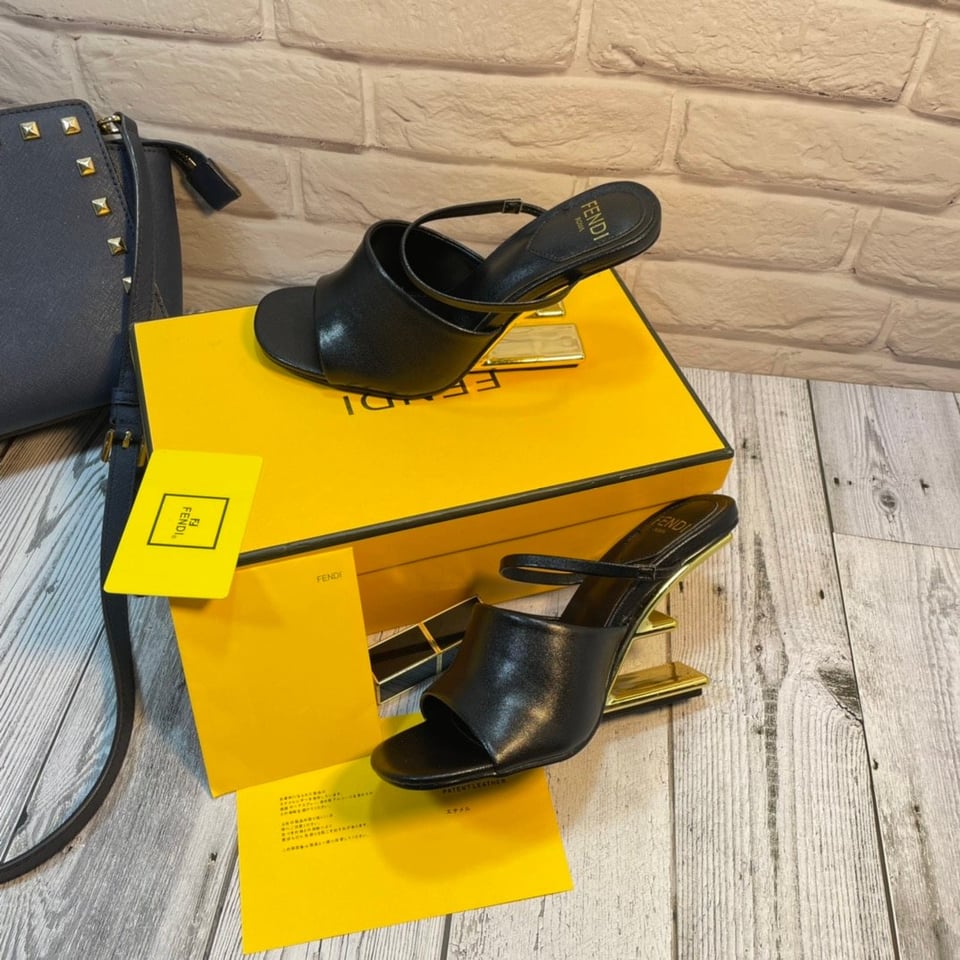 Fendi First Leather High-Heeled Sandals Black 8R8212Na7F0Qa1 view 9