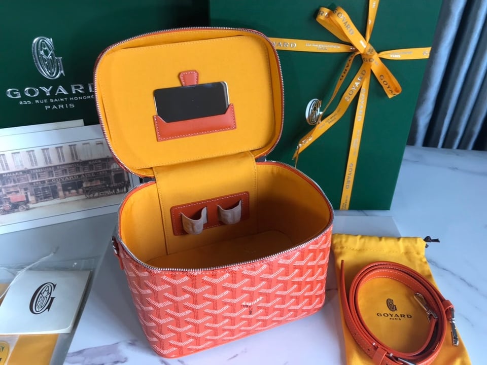 Goyard Muse Vanity Case 20 Cm Orange Goyardine Canvas view 9