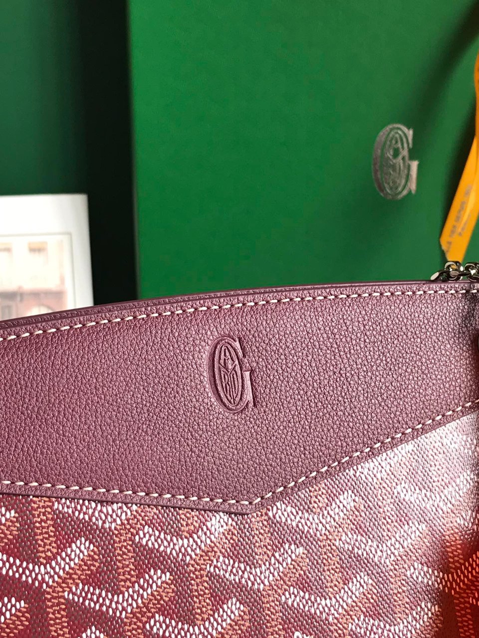 Goyard Rouette Structuré Mini Bag 21cm Wine Red Goyardine Canvas And Calfskin view 6