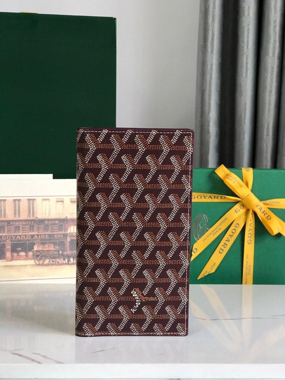 Goyard Richelieu Wallet 19 Cm Wine Red Goyardine Canvas view 9