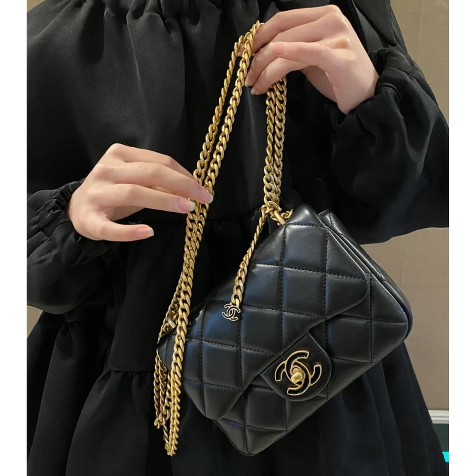Chanel Mini Flap Bag in Lambskin with Enamel CC view 2