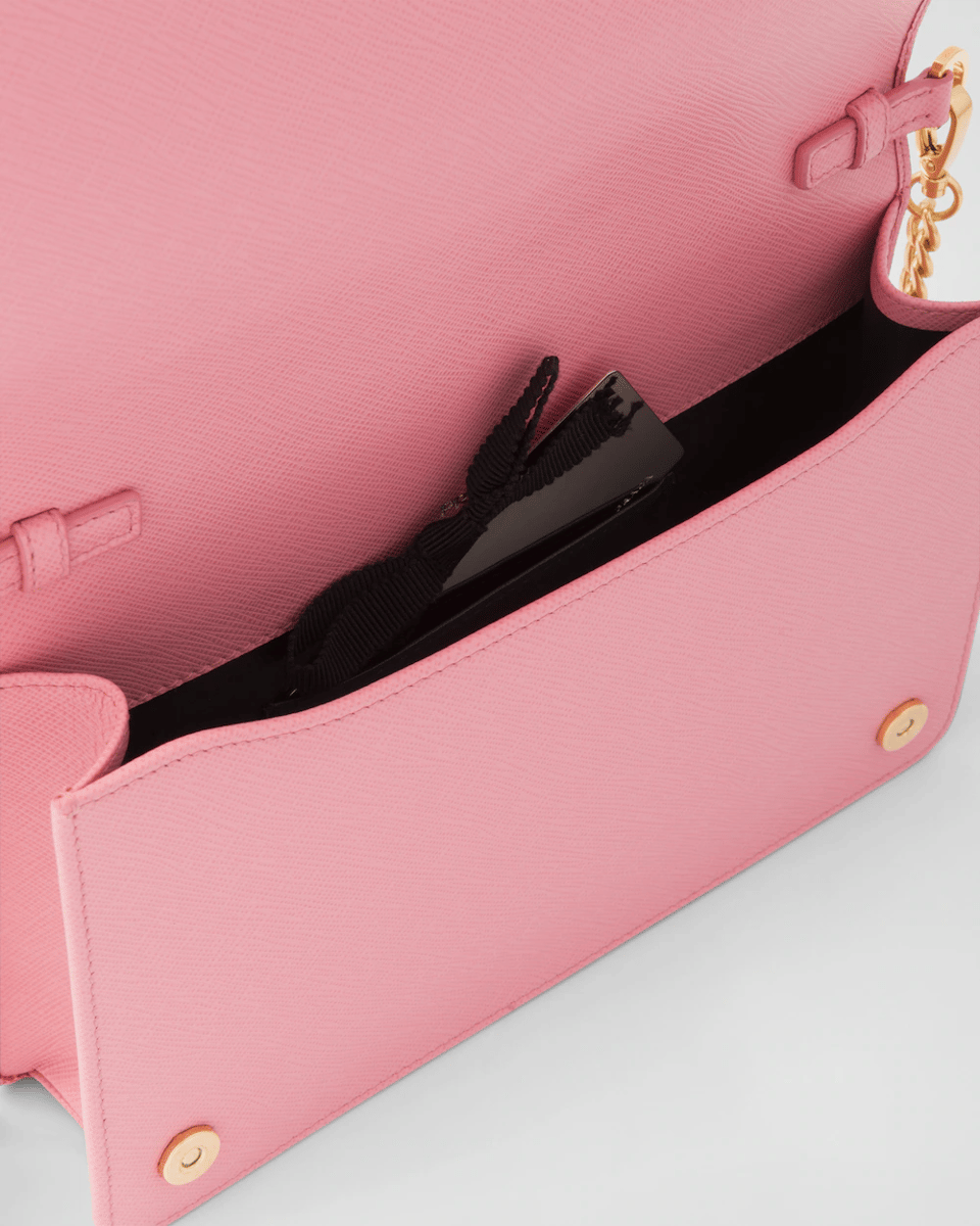 Prada Saffiano Leather Mini Bag Pink 22Cm view 7