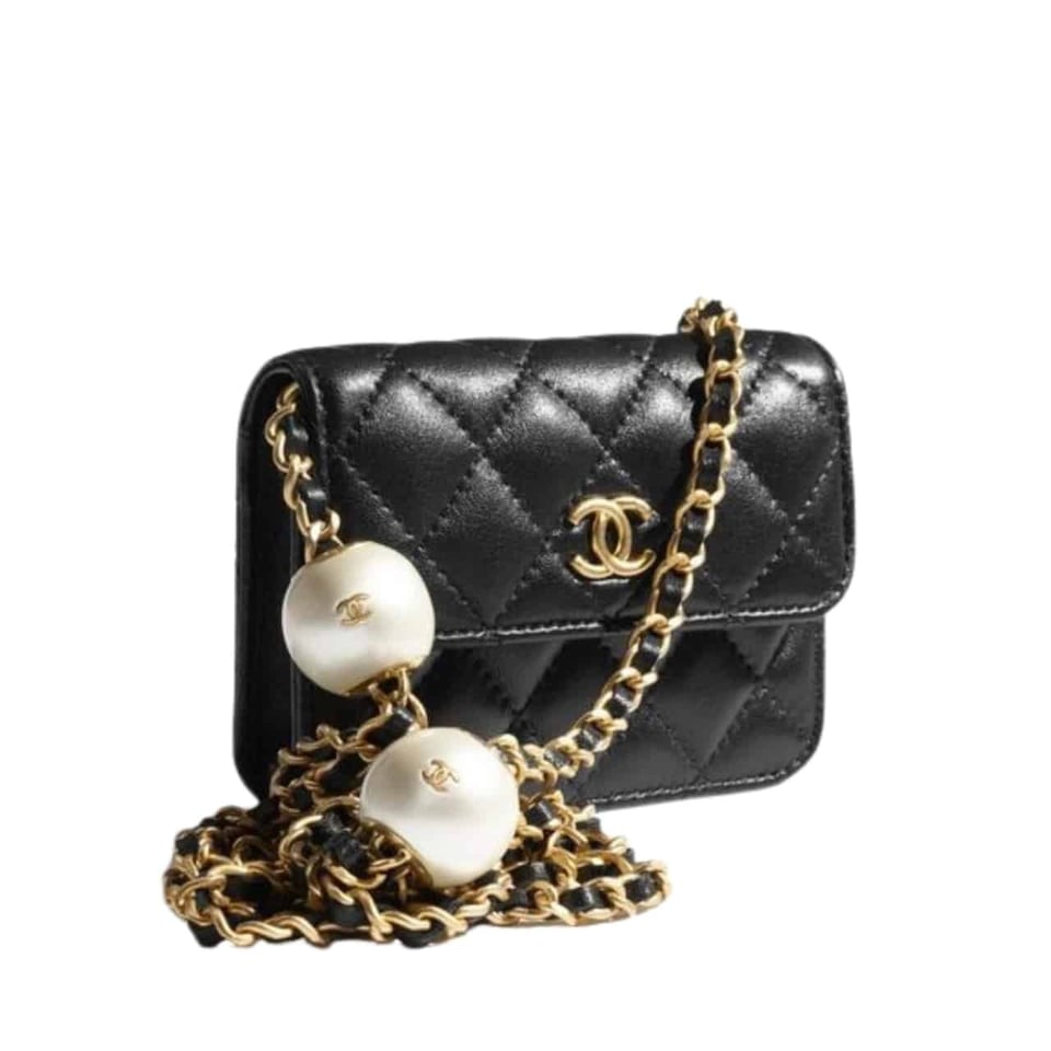 Chanel Clutch With Strap Pearlescent Black 13Cm/5.1in Ap4010 B16719 94305 view 2