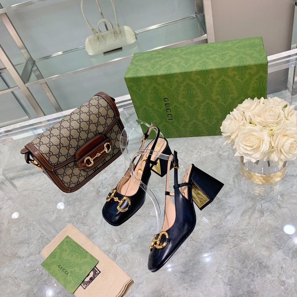 Gucci Women’S Mid Heel Slingback With Horsebit Black ?643892 C9D00 1000 view 6