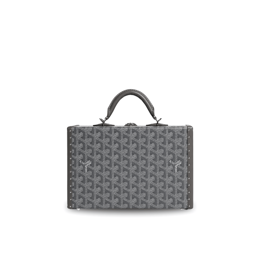 Goyard Grand Hôtel Trunk Bag 24.5cm Grey Black Goyardine Canvas And Calfskin