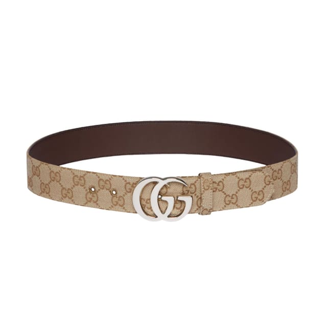 Gucci Flat Marmont Belt Sand GG Canvas 864233 FAFUT 9611