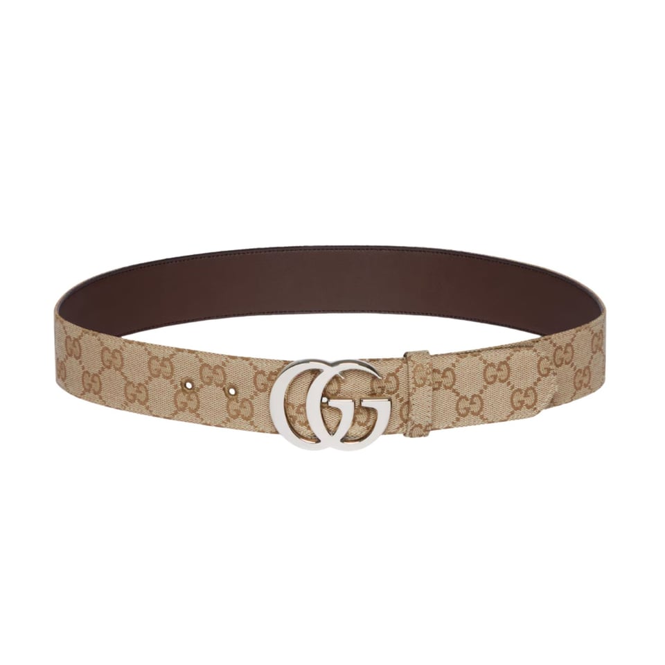Gucci Flat Marmont Belt Sand GG Canvas 864233 FAFUT 9611