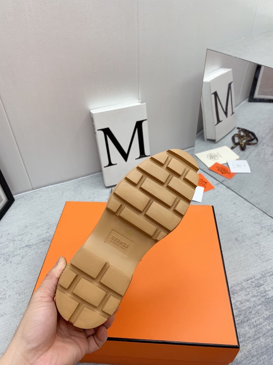 Hermes Fresh Ankle Boots Orange view 3