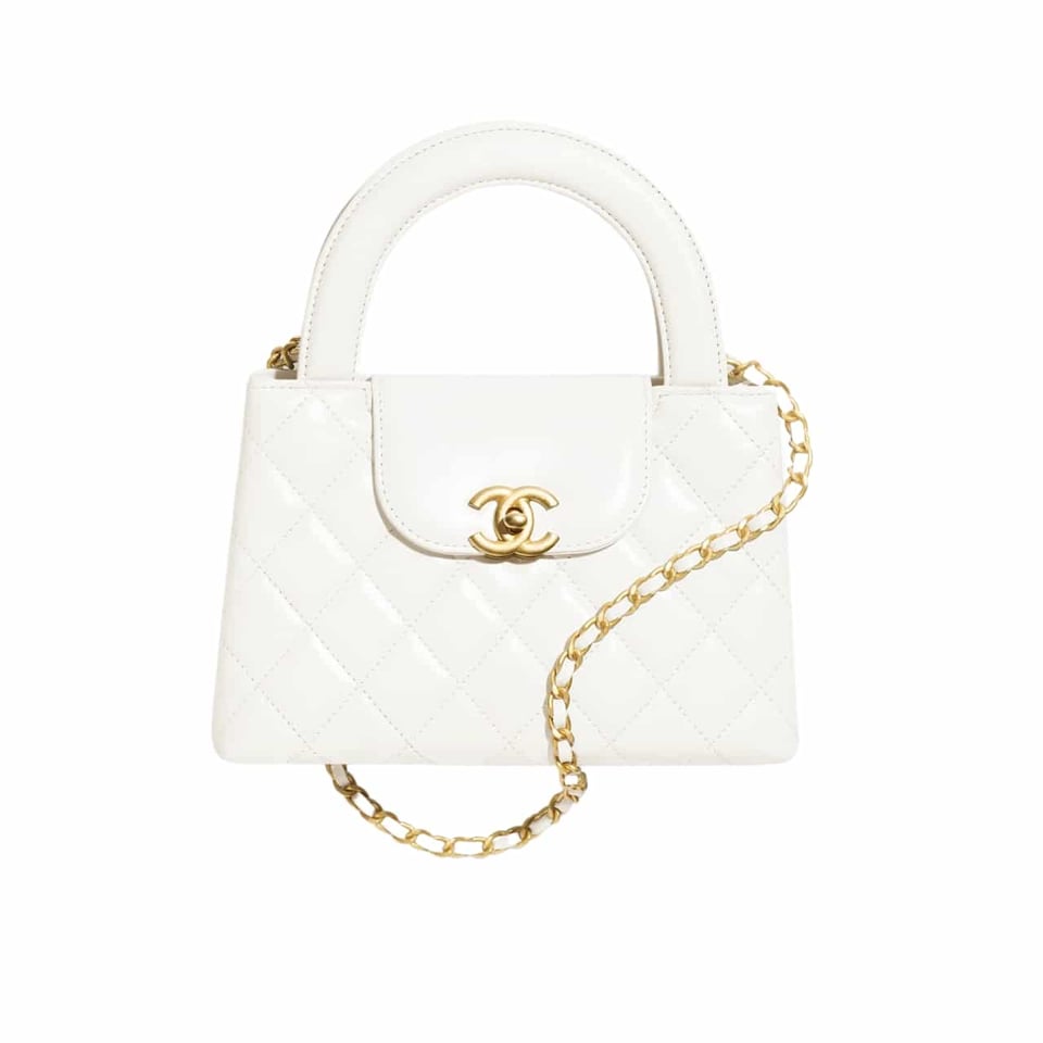 Chanel Mini Shopping Bag Shiny Crumpled Calfskin White 20Cm/7.9in As4416 B15566 10601
