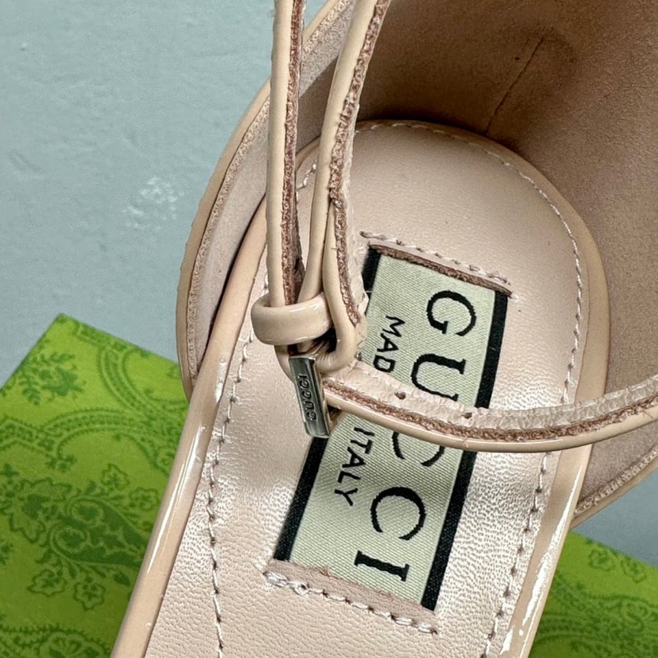 Gucci Women’S Platform Pump With Double G Beige view 4