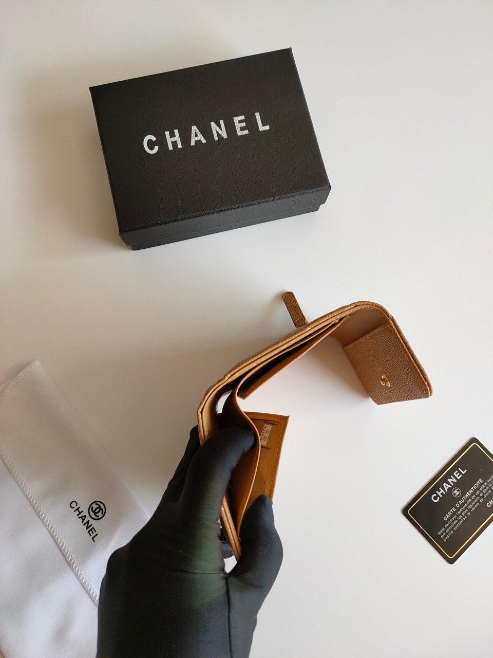 Chanel Square Purse 12 Amber Grained Calfskin Gold Icon view 5