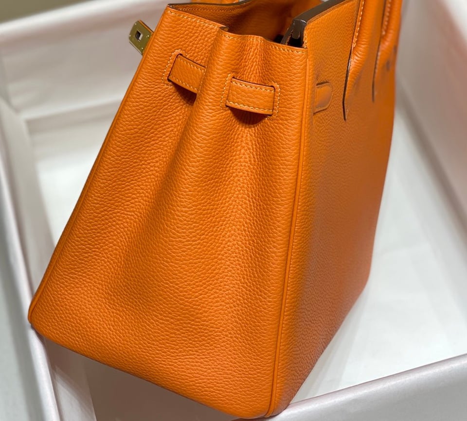 Hermes Birkin 35Cm Orange Togo Leather Gold Hardware view 7
