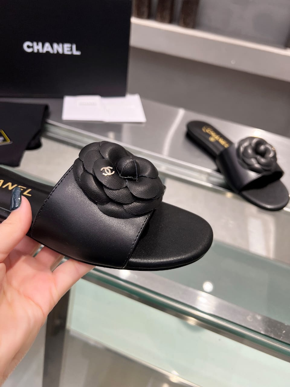 Chanel Mules With Camellia In Black G45499 X01000 94305 view 6