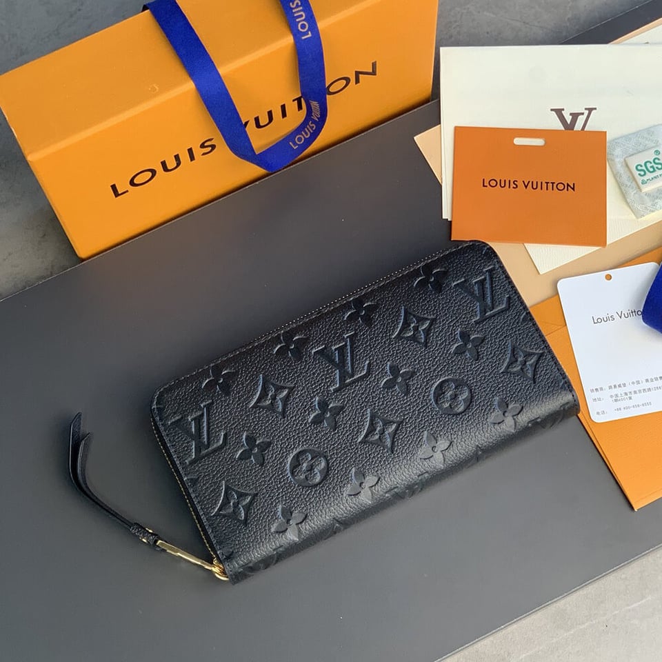 Louis Vuitton Monogram Empreinte Zippy Wallet Black 19.5cm view 3