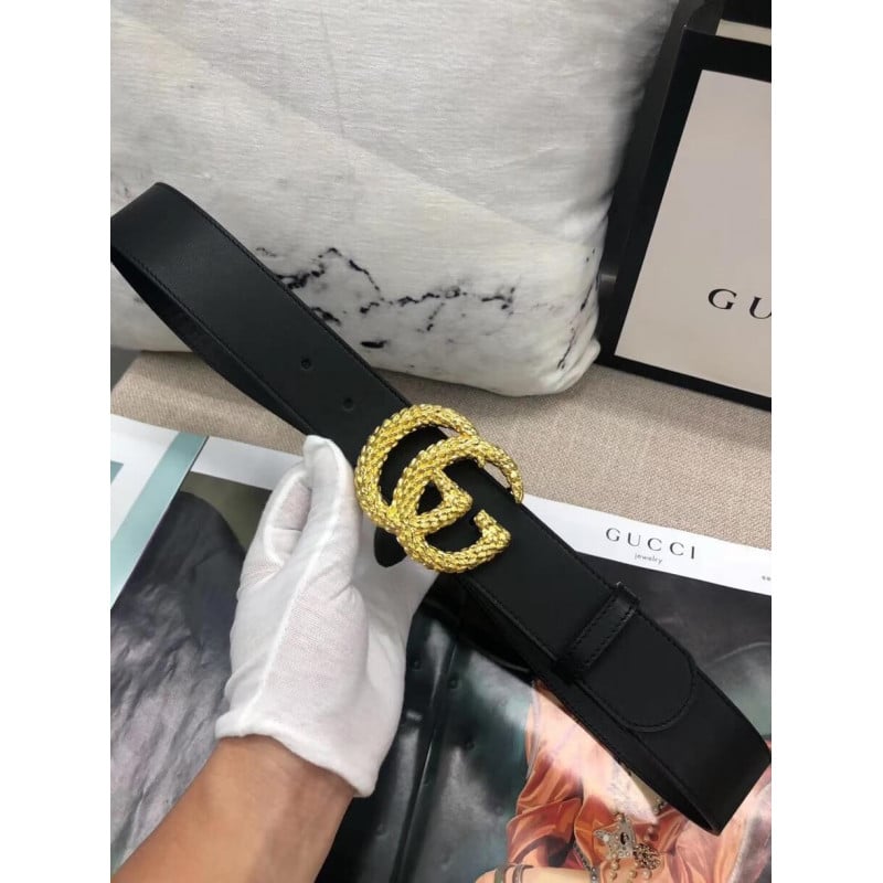 Gucci 40mm Belt With Textured Double G Buckle 582348 view 4