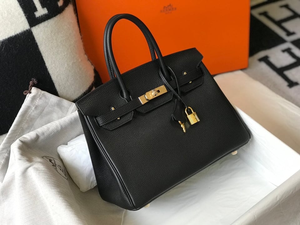 Hermes Birkin 30Cm Black Togo Leather Gold Hardware view 9