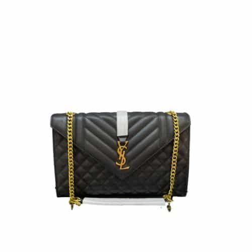 Saint Laurent Envelope Chain Bag In Mix Matelasse Grain De Poudre Embossed Leather 31Cm view 2