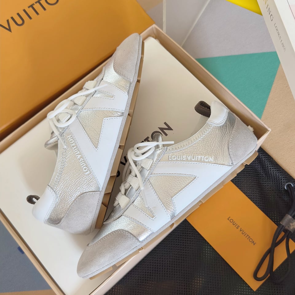 Louis Vuitton Sneakerina Silver White – Women’s Slim Sneakers view 12
