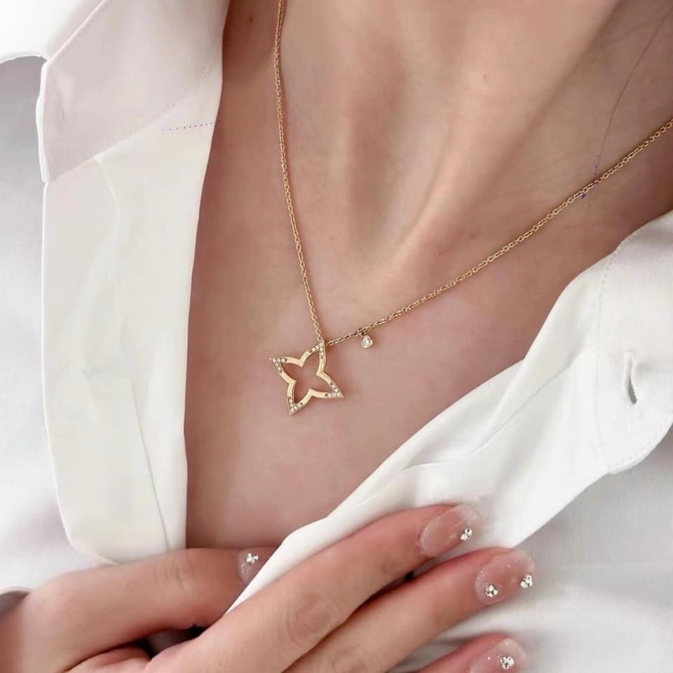 Louis Vuitton Ombre Blossom Pendant Pink Gold Q03083 view 5