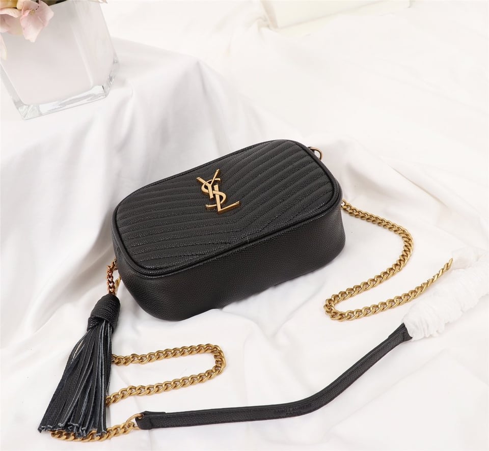 Saint Laurent Lou Camera Bag In Quilted Leather Gold Hardware Black 18Cm view 6