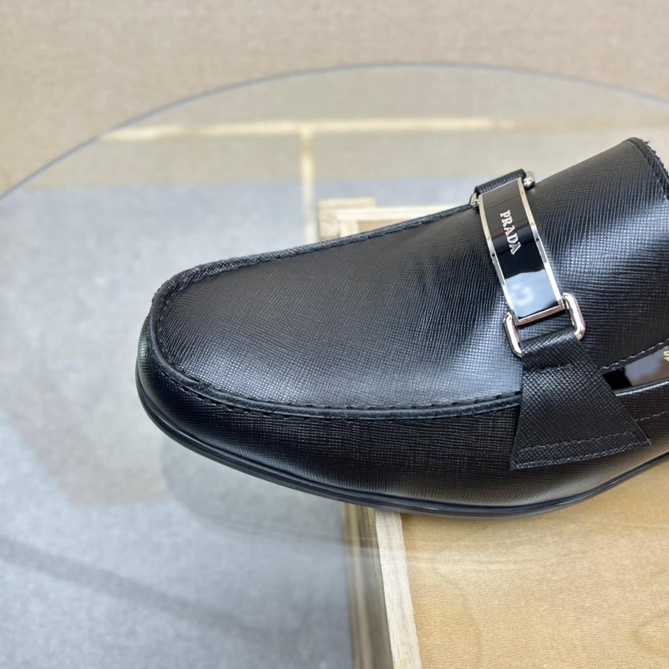 Prada Leather Brushed Plate Bit Logo Black 2Dc215 053 F0002 F G000 view 5