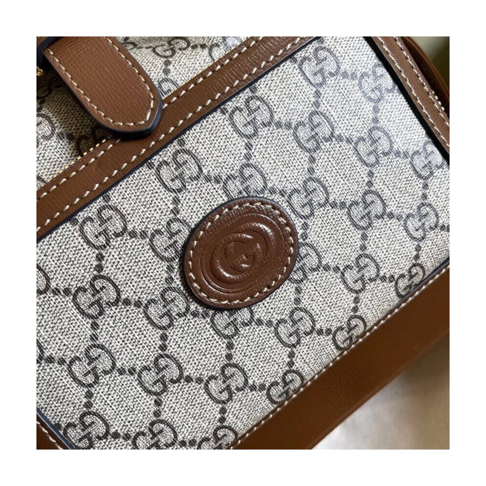 Gucci Backpack with Interlocking G in GG Supreme view 10