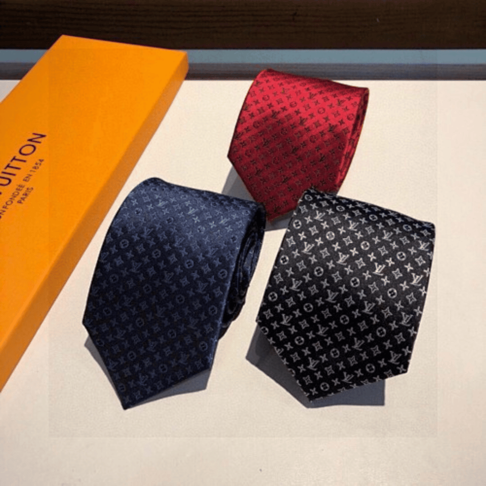Louis Vuitton Monogram Classic Black Canvas Tie For Men view 8
