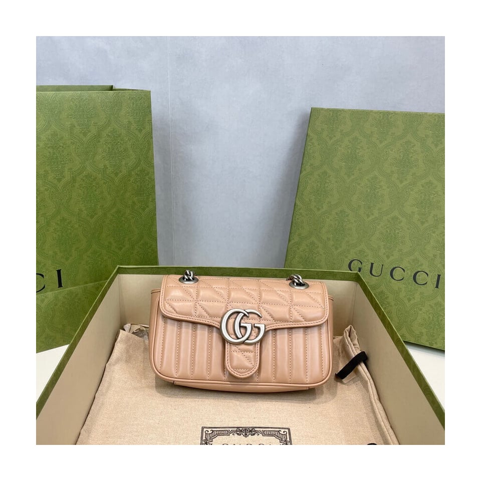 Gucci GG Marmont Mini Shoulder Bag Beige view 6