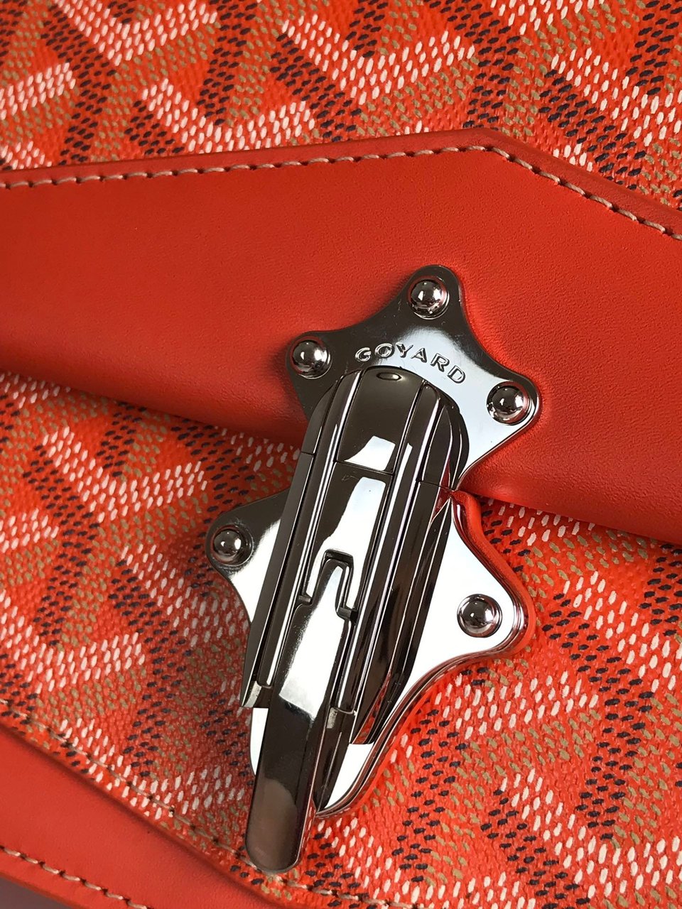 Goyard Duchesse Marie-Caroline Bag 25cm Orange Goyardine Canvas And Smooth Calfskin view 6