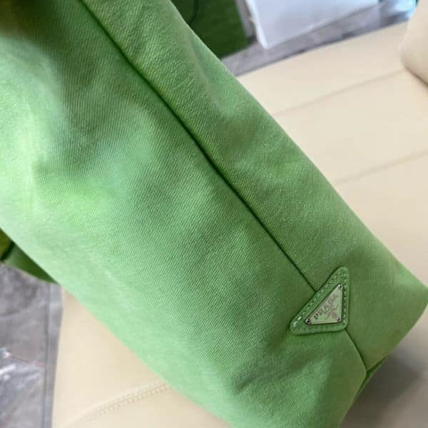 Prada Canvas Tote Bag Fern Green view 4