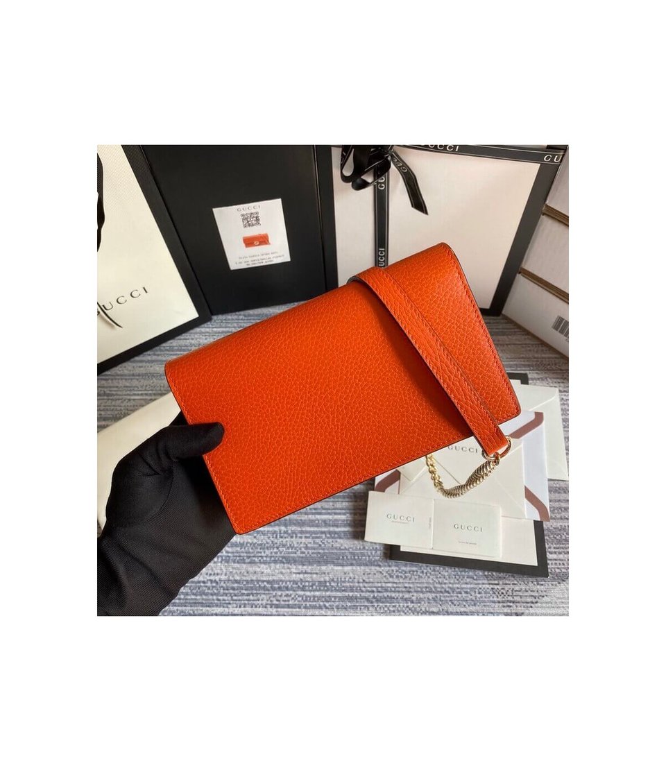 Gucci GG Interlocking Wallet On Chain Orange view 3