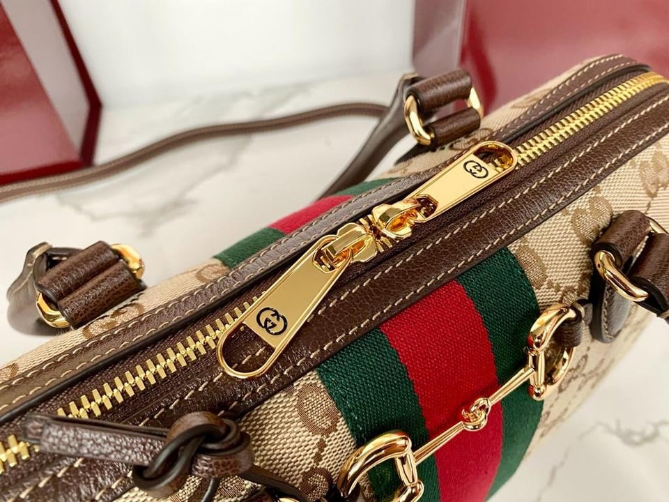 Gucci Borsetto Medium Boston Bag 28cm/11in Sand And Brown ‎866732 view 10