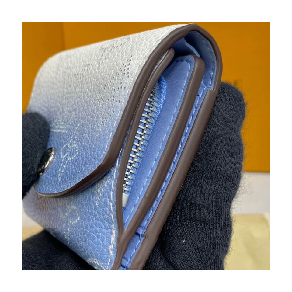 Louis Vuitton Iris XS Wallet in Blue Gradient Mahina Perforated Leather view 5