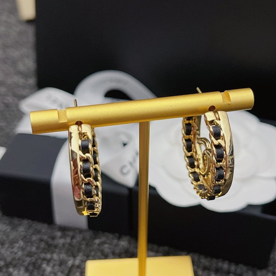 Chanel Gold Toned Metal With Cc Logo Earrings view 7