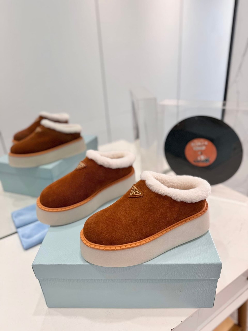 Prada Suede Mules Cinnamon 1S715N X0O F0401 F Zg50 view 3