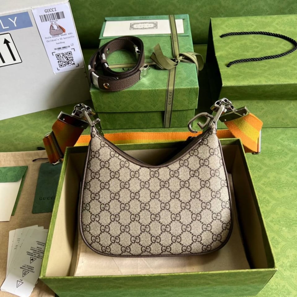 Gucci GG Supreme Attache Small Shoulder Bag Coffee view 7
