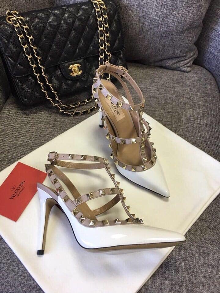 Valentino Patent Rockstud Caged Pump 100Mm Light Ivory Zw2S0393Vnwl62 view 8