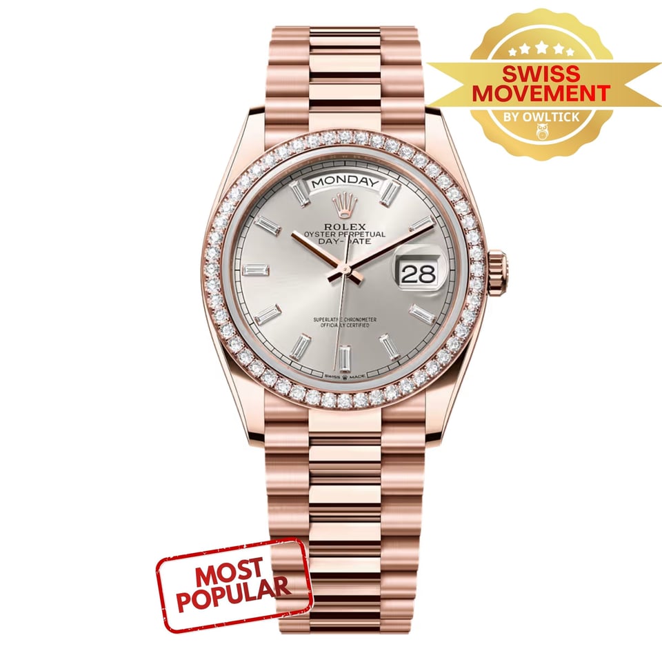[Superclone] Rolex Day-Date 36mm Silver Dial President 128345RBR