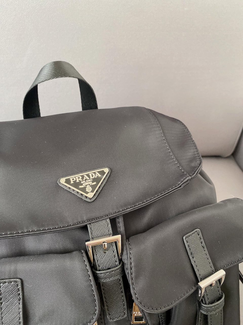 Prada Re-Nylon Medium Backpack Black view 11