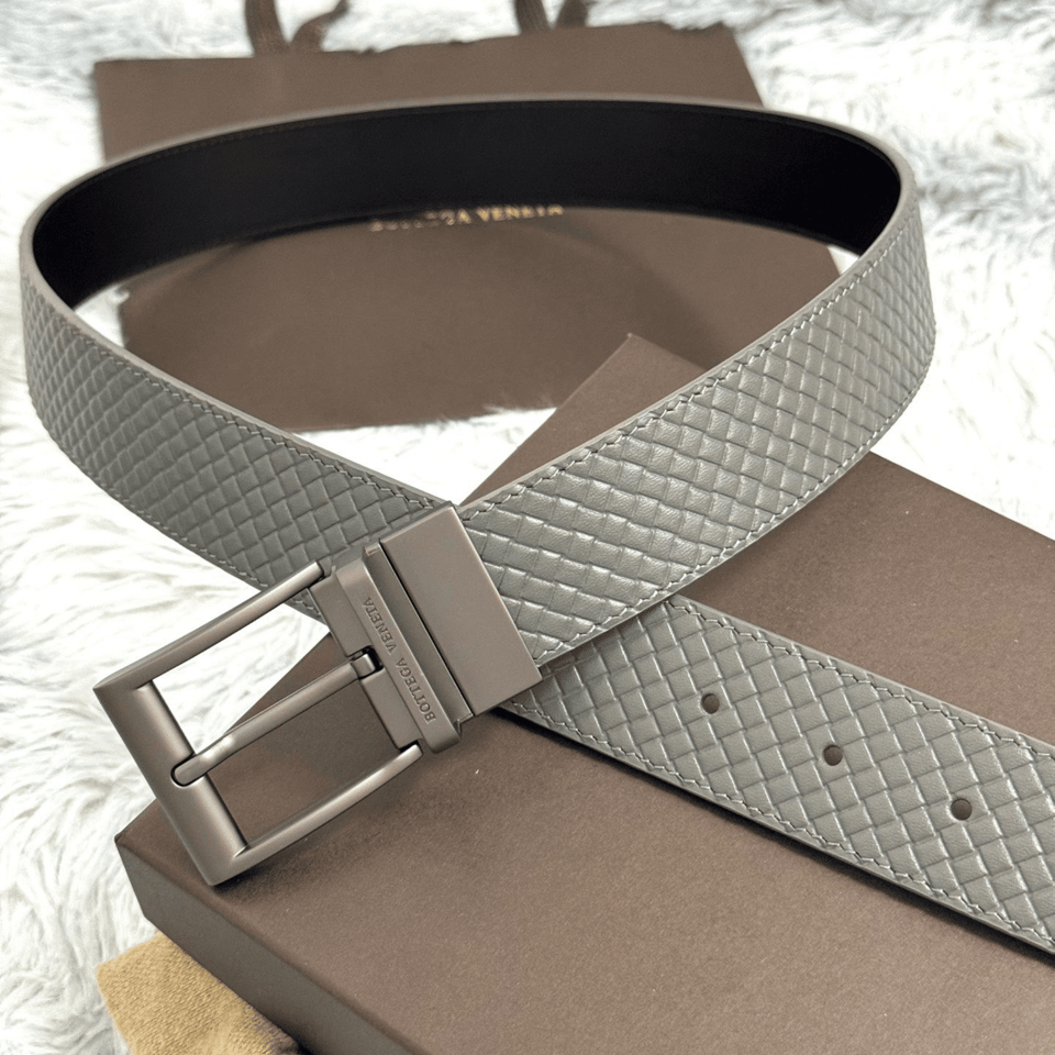 Bottega Veneta Star Geometric Silver 35mm Belt For Men view 3