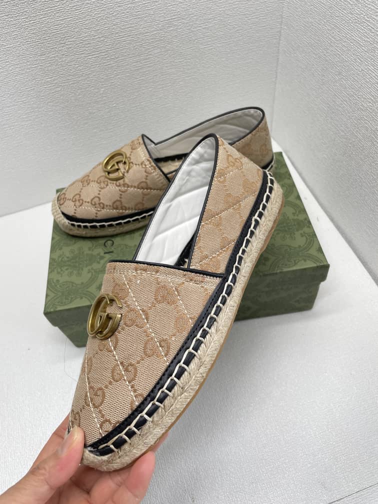 Gucci Women’S Matelass? Canvas Espadrille Beige 621239 Kqwm0 9765 view 7