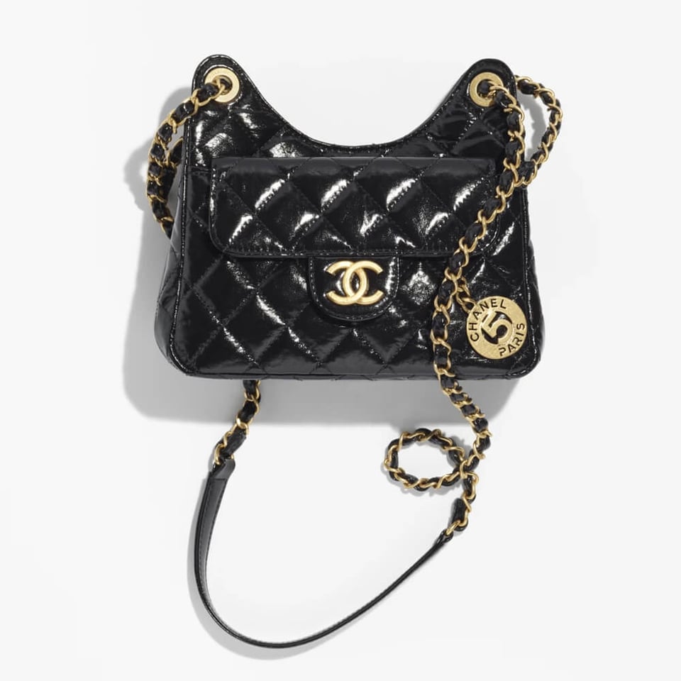 Chanel Hobo Bag in Shiny Crumpled Calfskin 23cm/9in