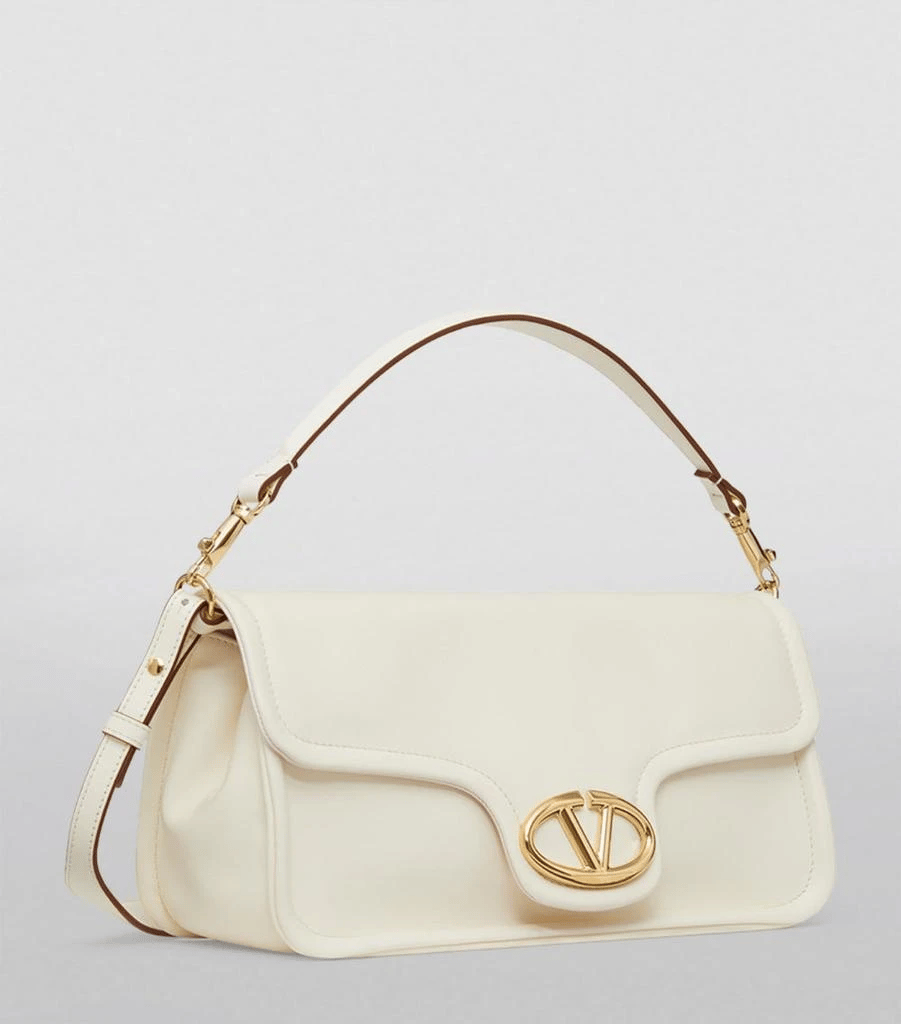 Valentino Garavani Vlogo 1960 Nappa Leather Shoulder Bag White 28Cm view 9