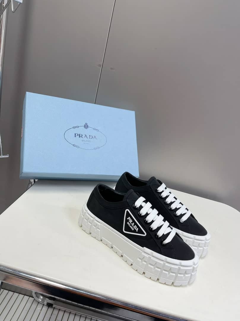 Prada Double Wheel Nylon Gabardine Sneaker Black 1E260M3Lfxf0632F050 view 4
