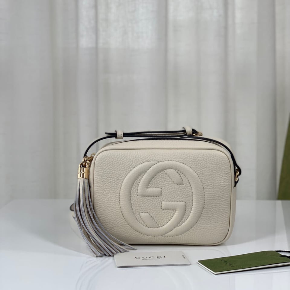 Gucci Soho Small Leather Disco Bag White view 7
